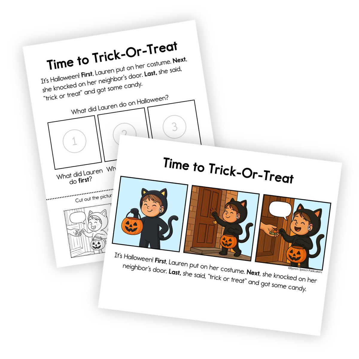 Language | Story Sequencing | Halloween