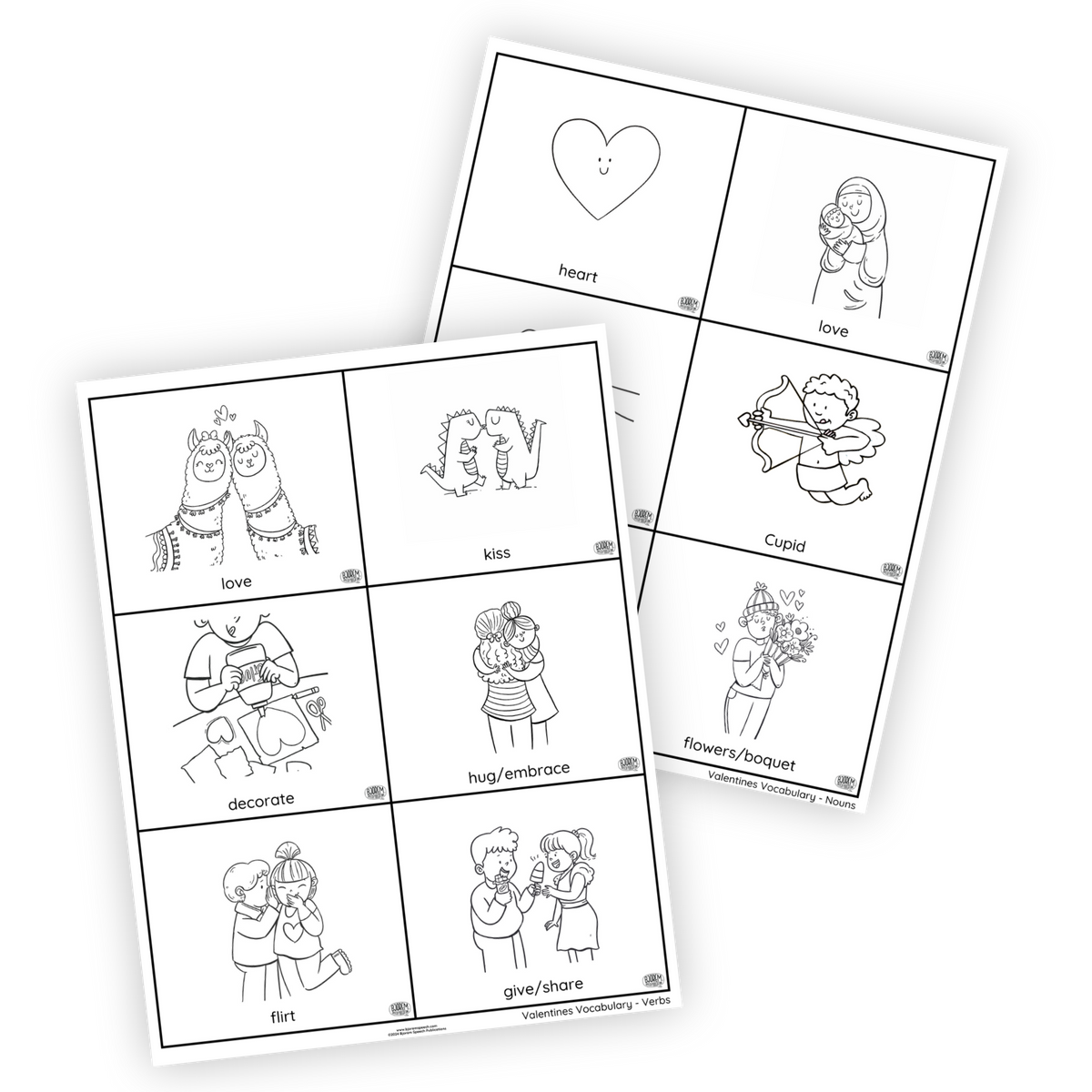 Language | Vocabulary Cards | Valentine's