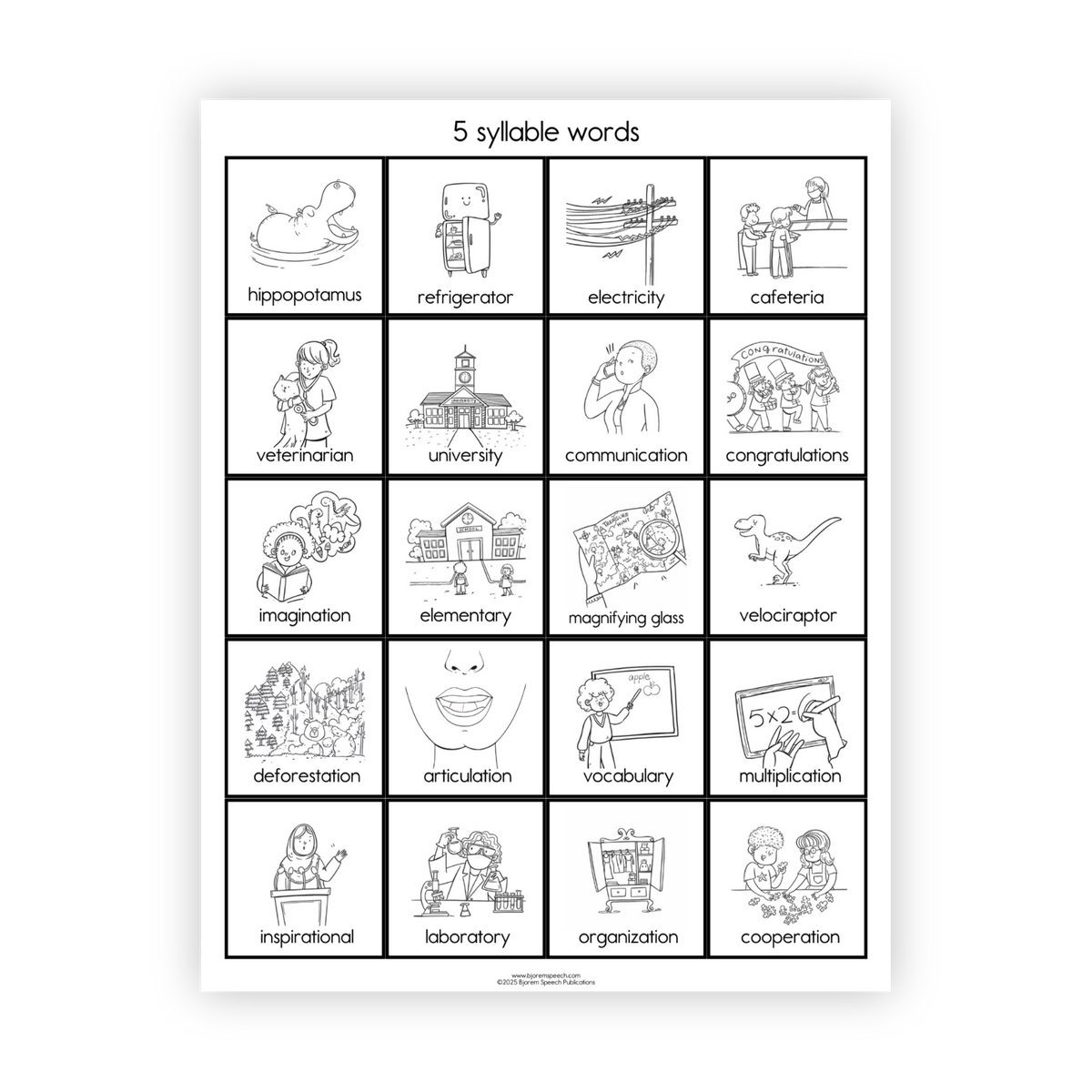 Articulation Practice Sheets | Multisyllabic Words