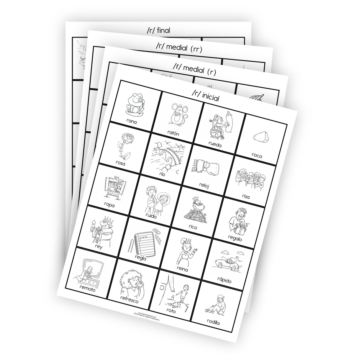 Articulation Practice Sheets | Consonant Singletons | R /r/ /ɾ/ (Spanish)