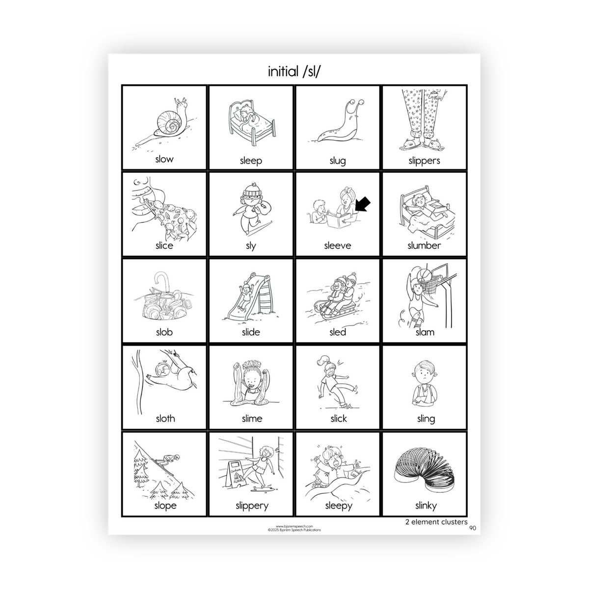 Articulation Practice Sheets | 2 Element Clusters | S Clusters