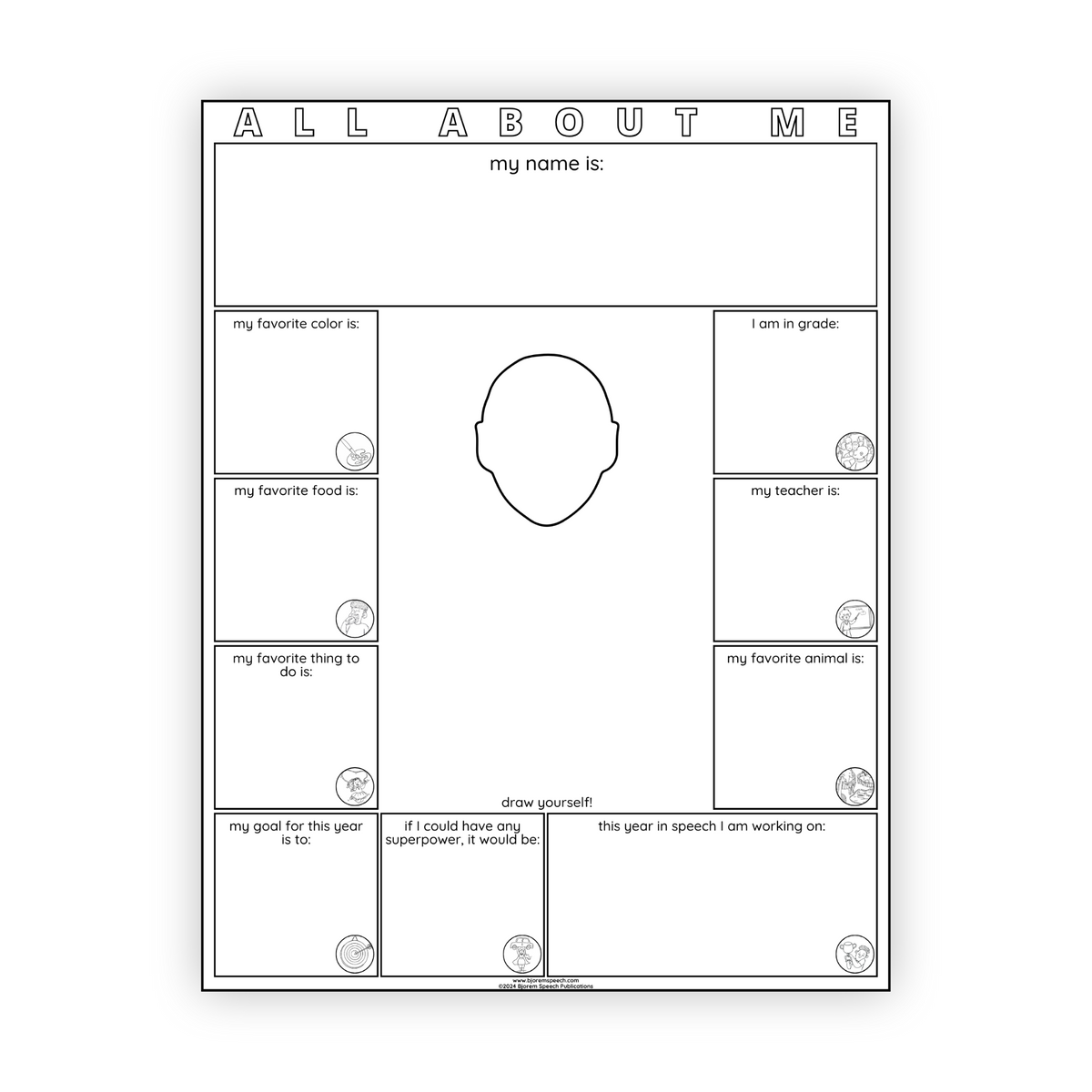 Open-Ended | All About Me Worksheets