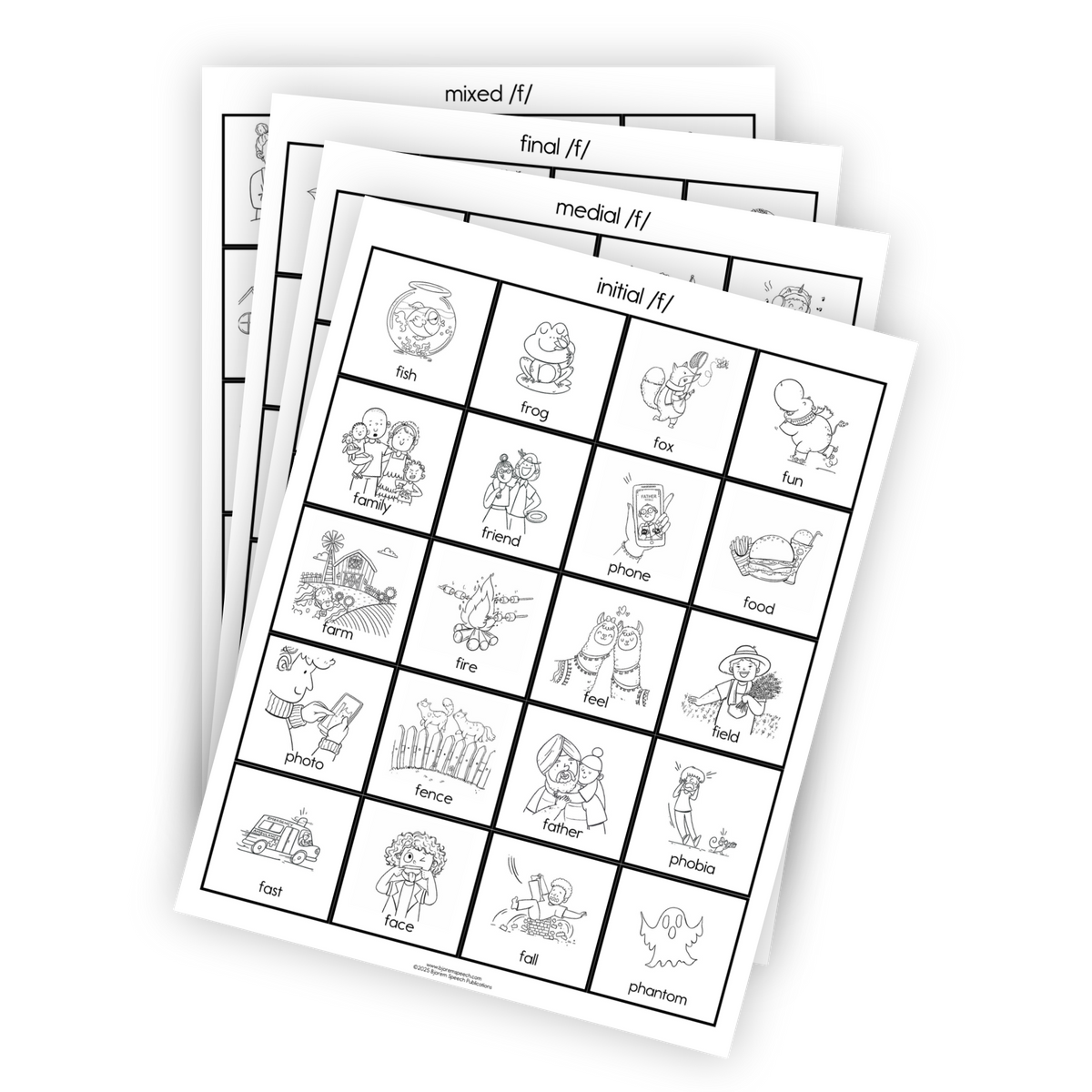 Articulation Practice Sheets | Consonant Singletons | F /f/