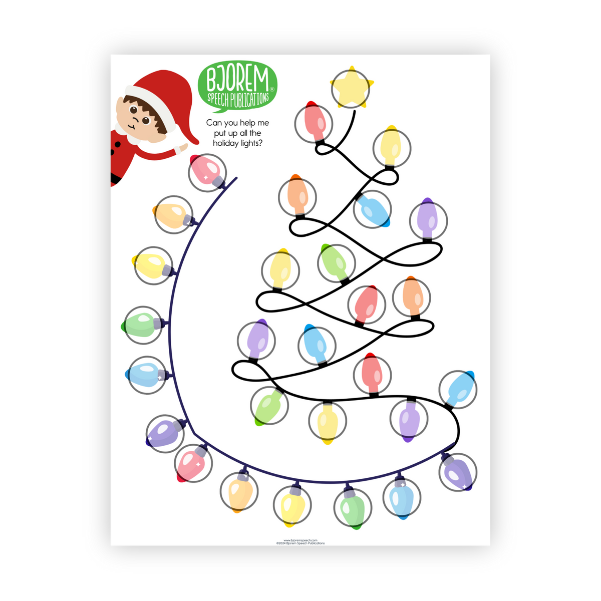 Open-Ended | Trial Sheets | Elf + Holiday Lights