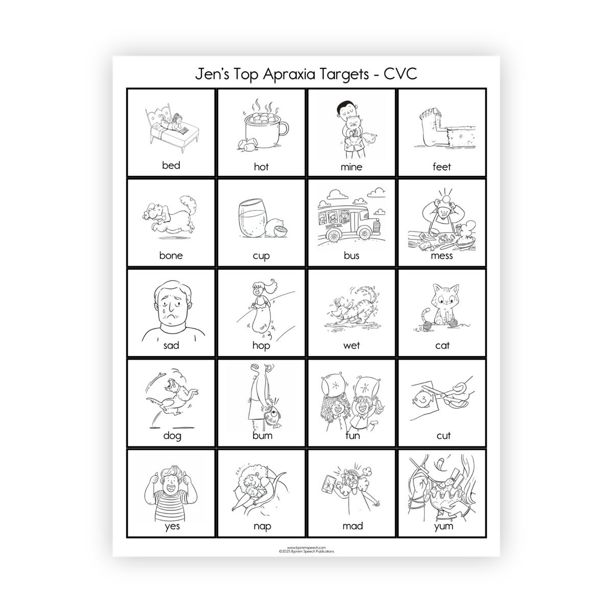 Apraxia | Jen's Top Targets | Articulation Practice Sheets