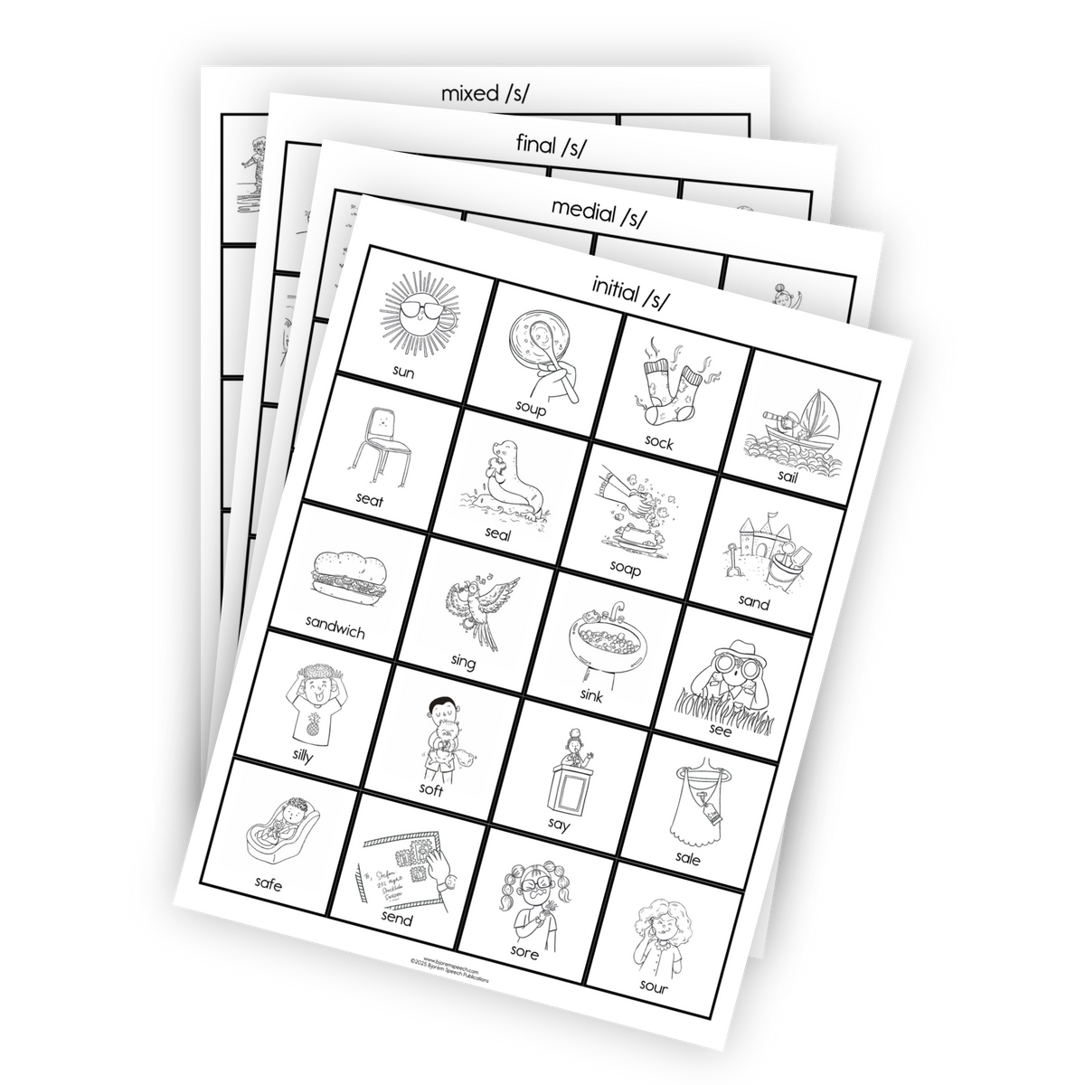 Articulation Practice Sheets | Consonant Singletons | S /s/