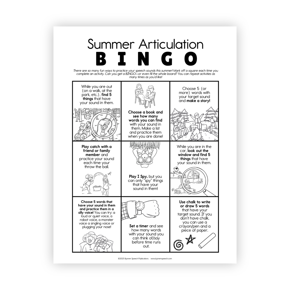 Articulation | Articulation Bingo