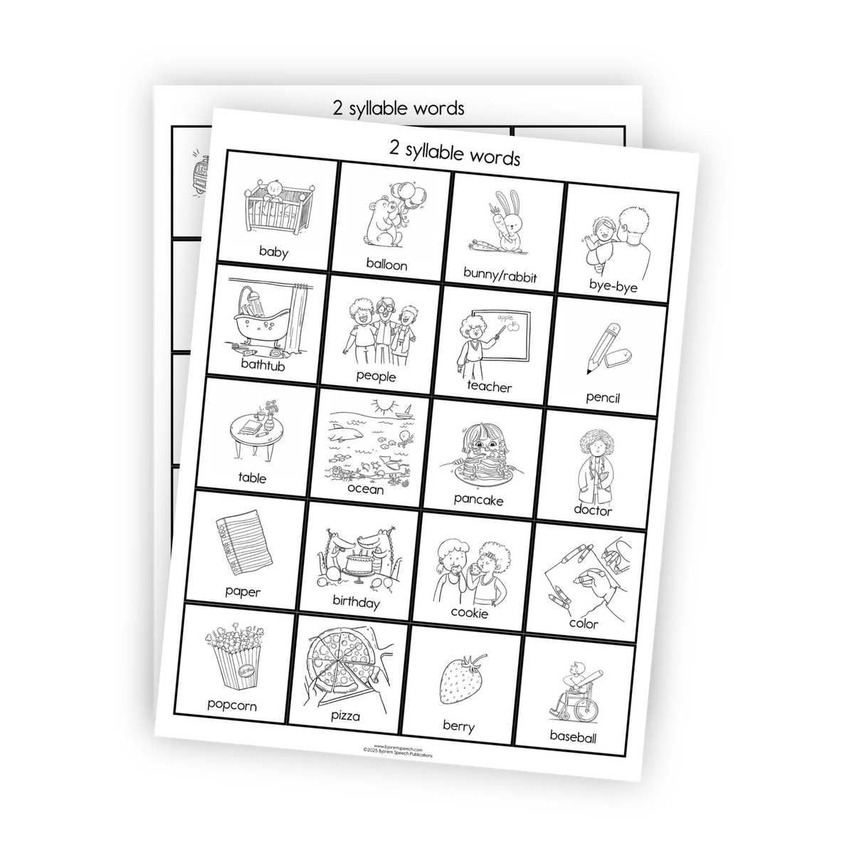 Articulation Practice Sheets | Multisyllabic Words