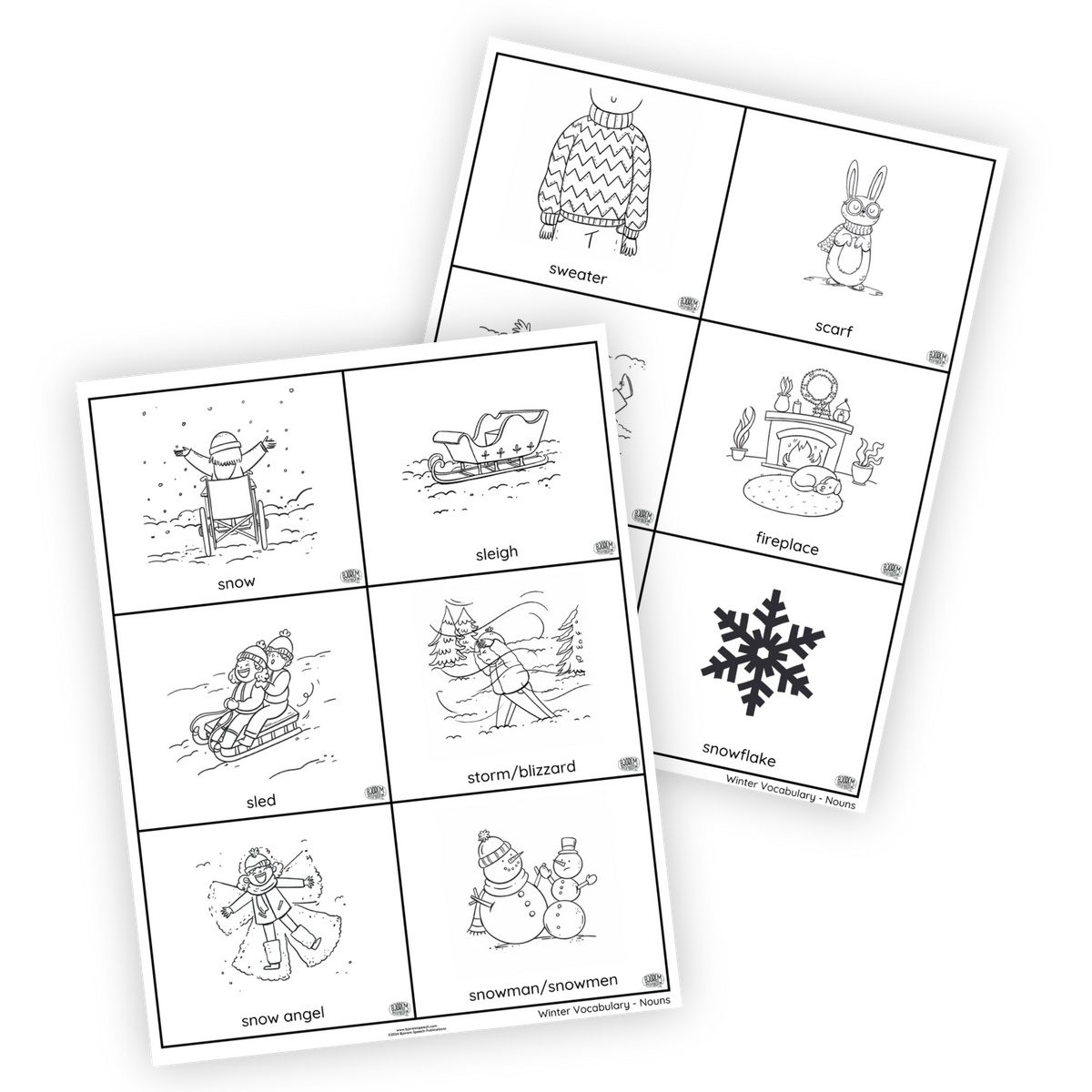 Language | Vocabulary Cards | Winter