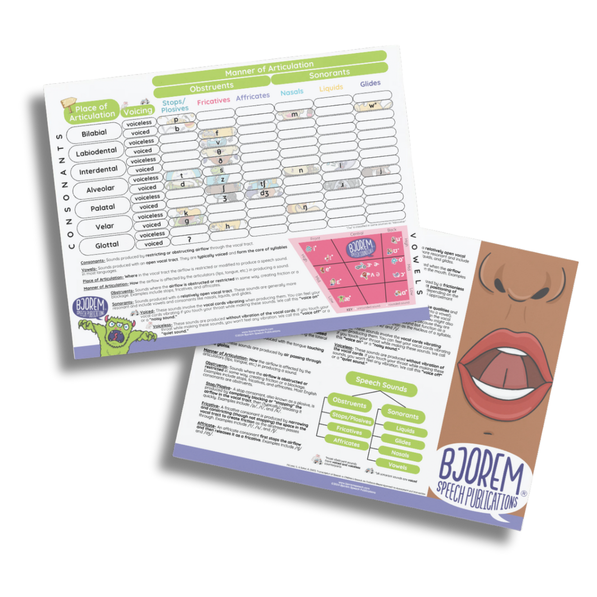Speech Sound Disorders | Place, Manner & Voicing (PMV) Chart