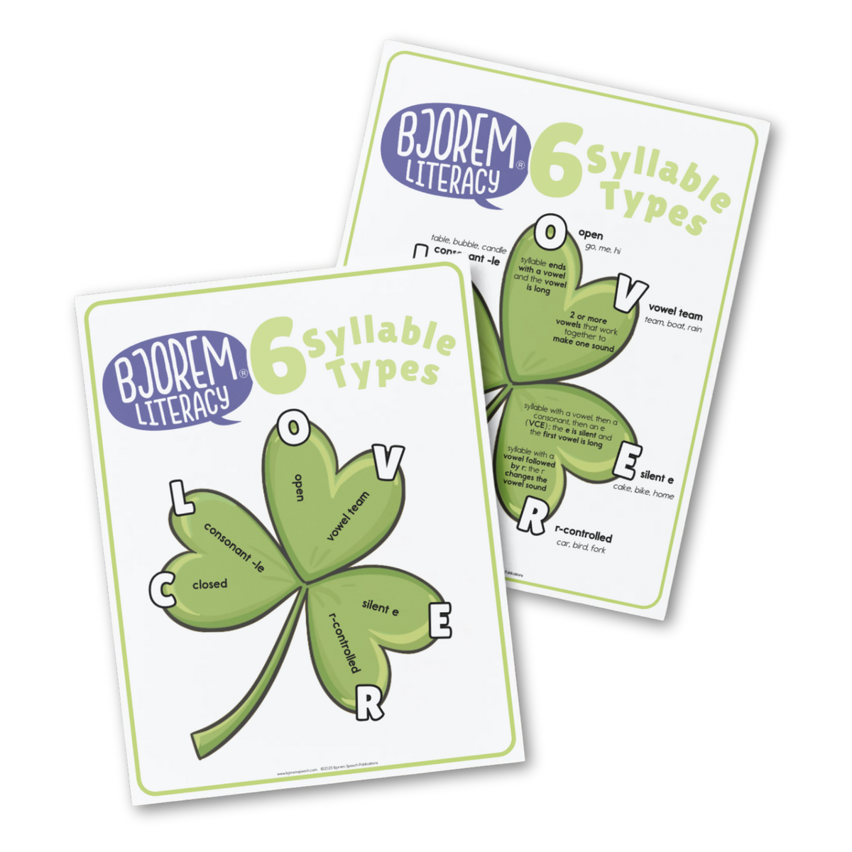 Literacy | Syllable Types Clover Visual