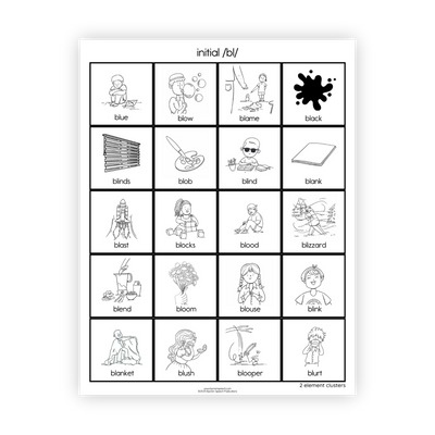 Articulation Practice Sheets | 2 Element Clusters | L Clusters