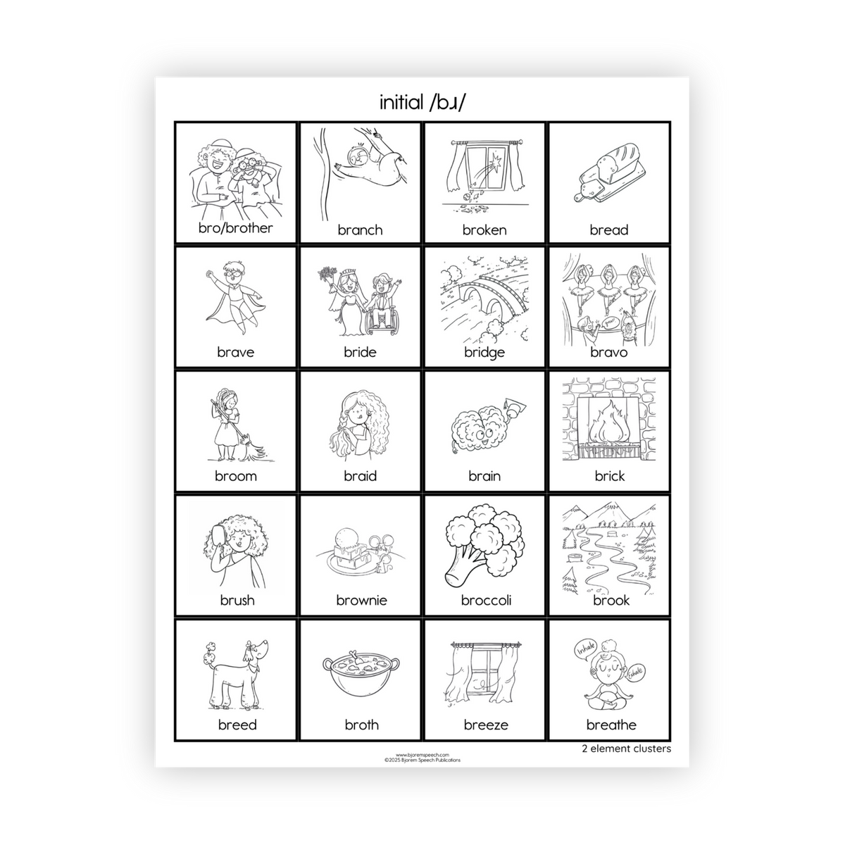 Articulation Practice Sheets | 2 Element Clusters | R Clusters