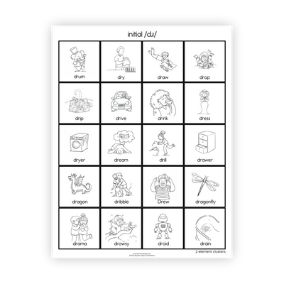 Articulation Practice Sheets | 2 Element Clusters | R Clusters