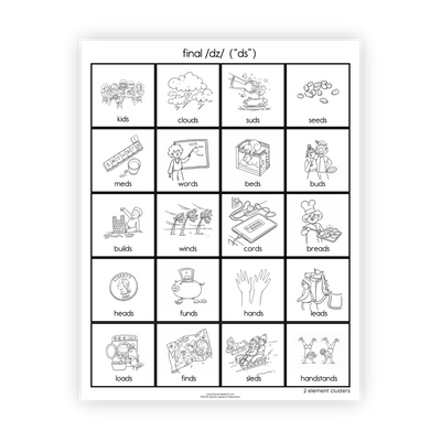 Articulation Practice Sheets | 2 Element Clusters | Final Clusters