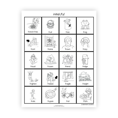 Articulation Practice Sheets | 2 Element Clusters | R Clusters