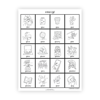 Articulation Practice Sheets | 2 Element Clusters | L Clusters