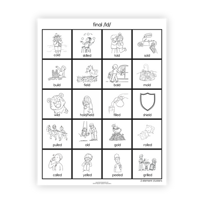 Articulation Practice Sheets | 2 Element Clusters | Final Clusters