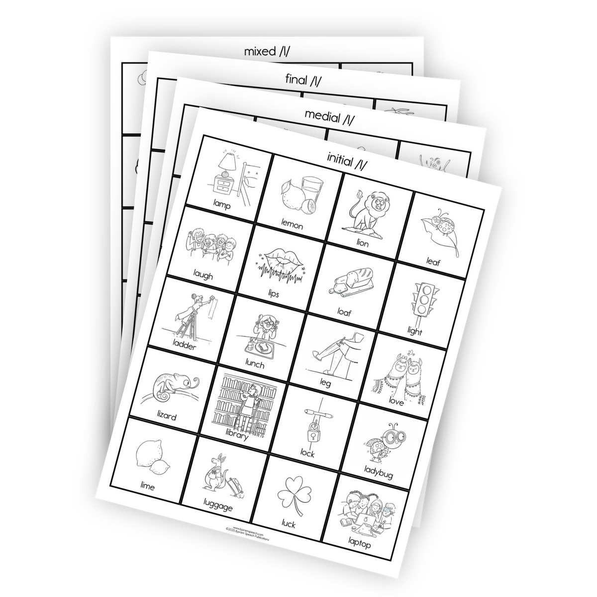 Articulation Practice Sheets | Consonant Singletons | L /l/