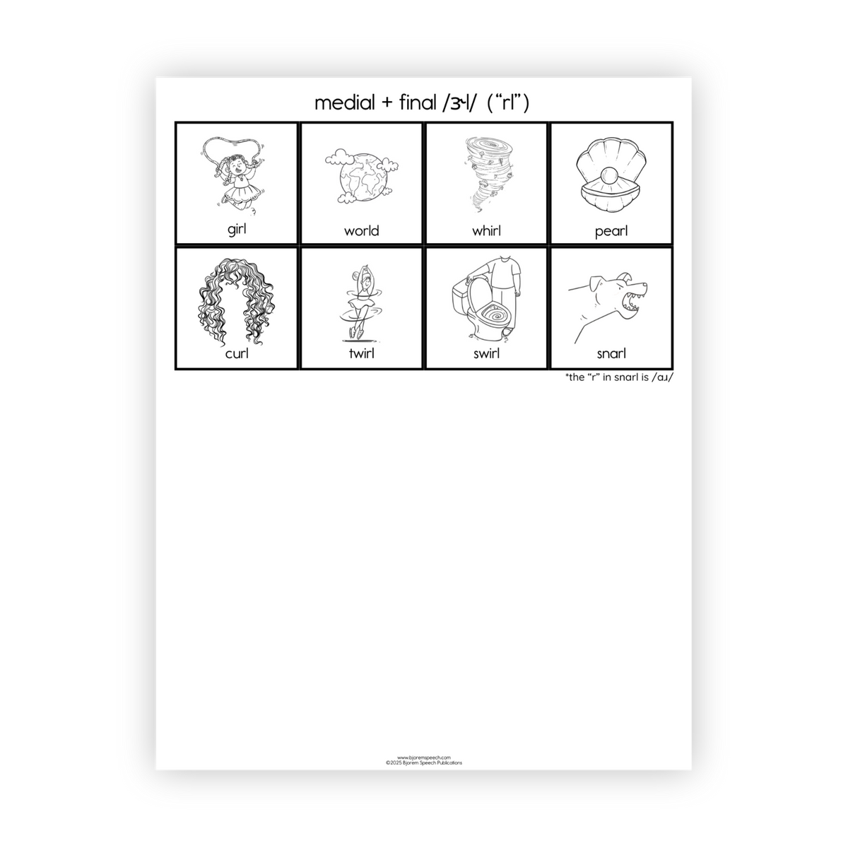 Articulation Practice Sheets | 2 Element Clusters | R Clusters