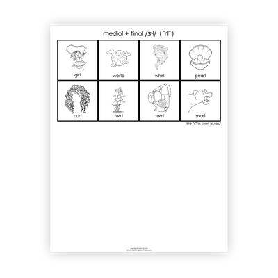 Articulation Practice Sheets | 2 Element Clusters | R Clusters