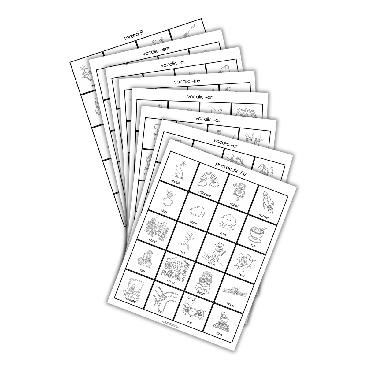 Articulation Practice Sheets | Consonant Singletons | R /ɹ/
