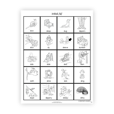 Articulation Practice Sheets | 2 Element Clusters | L Clusters