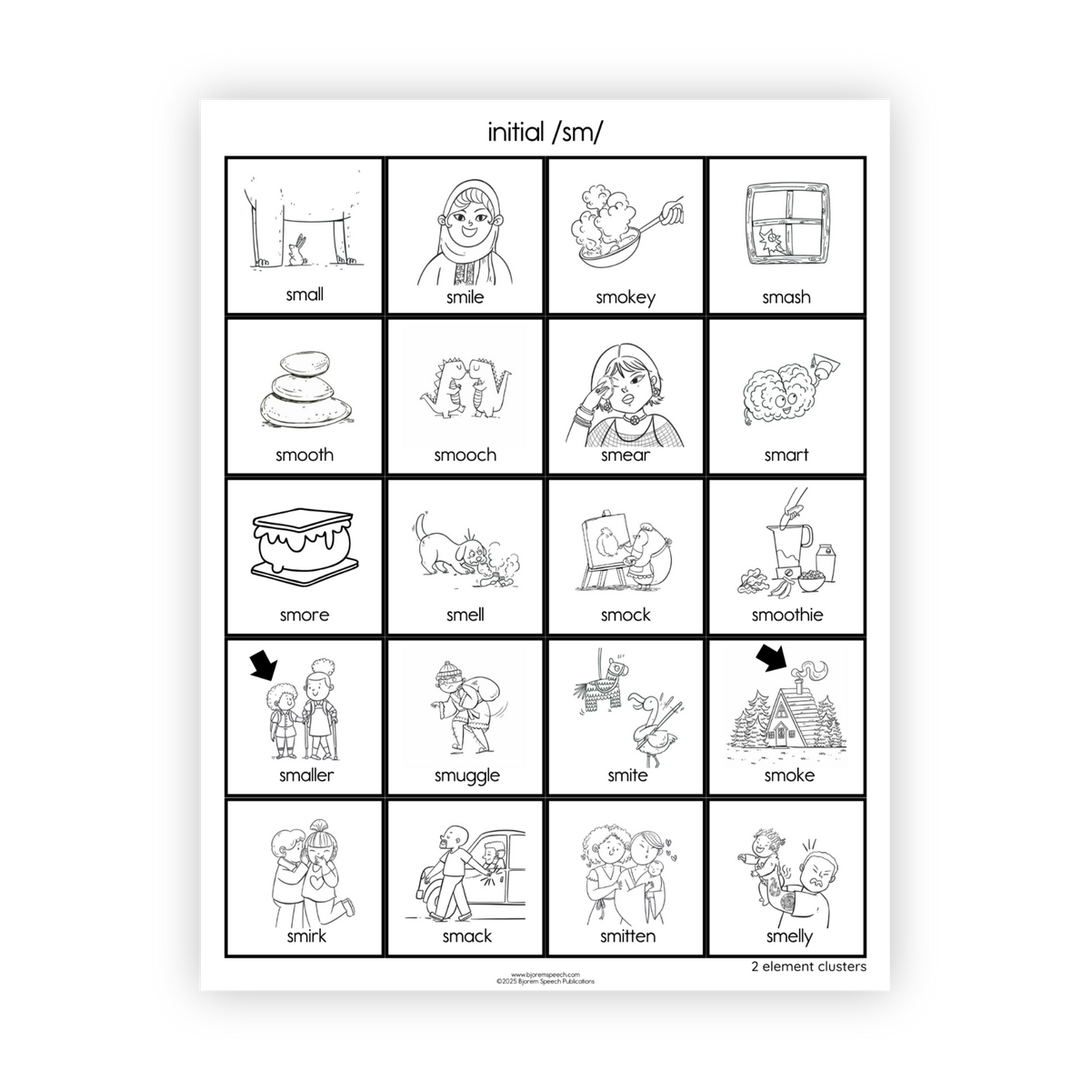 Articulation Practice Sheets | 2 Element Clusters | S Clusters