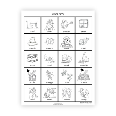 Articulation Practice Sheets | 2 Element Clusters | S Clusters