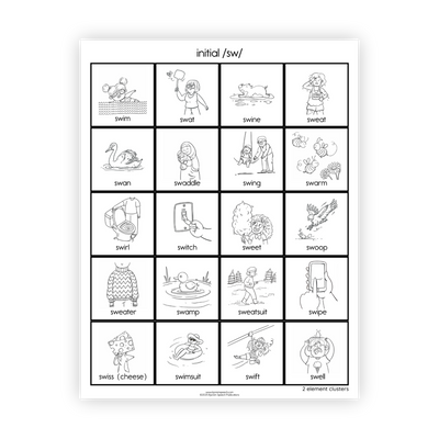 Articulation Practice Sheets | 2 Element Clusters | S Clusters