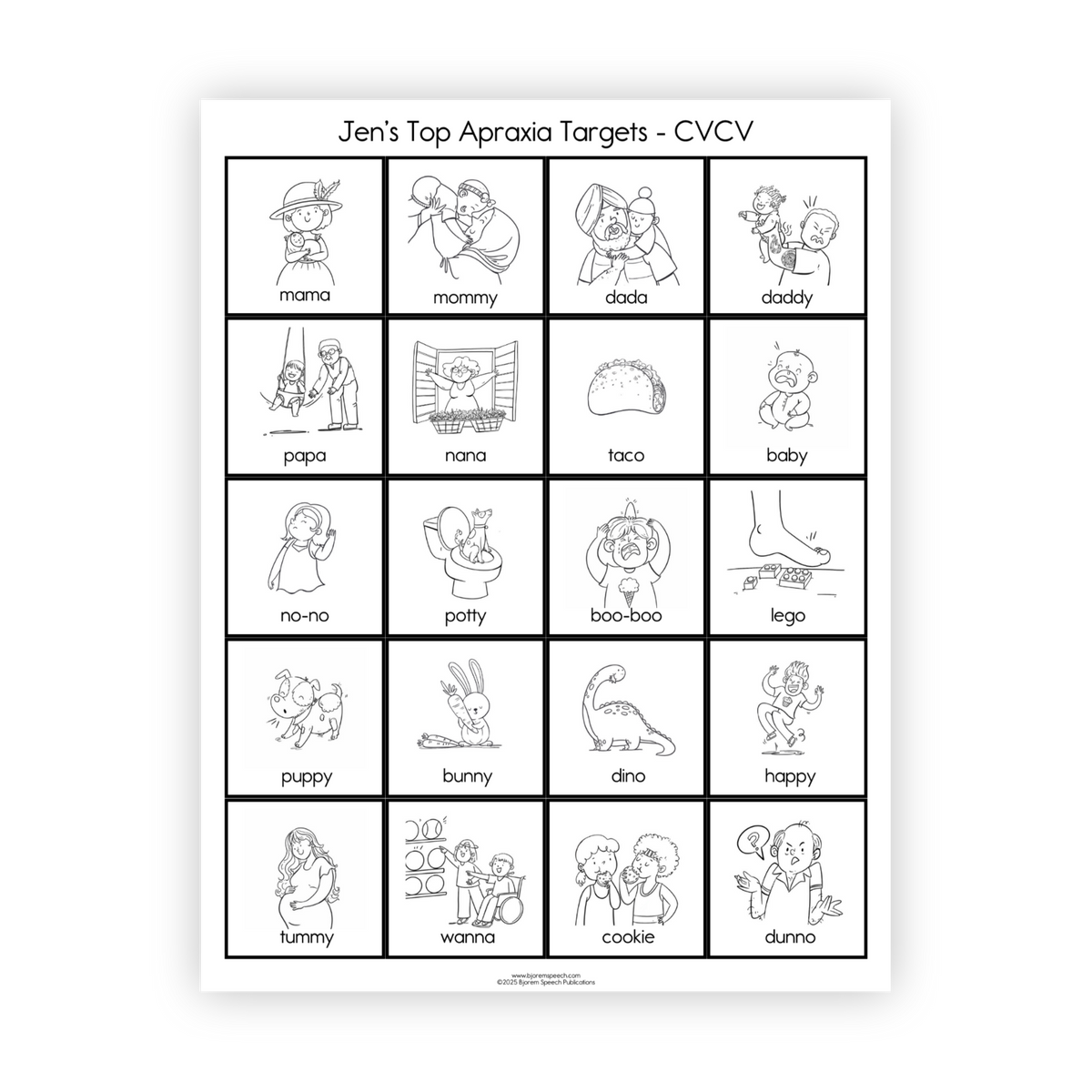 Apraxia | Jen's Top Targets | Articulation Practice Sheets