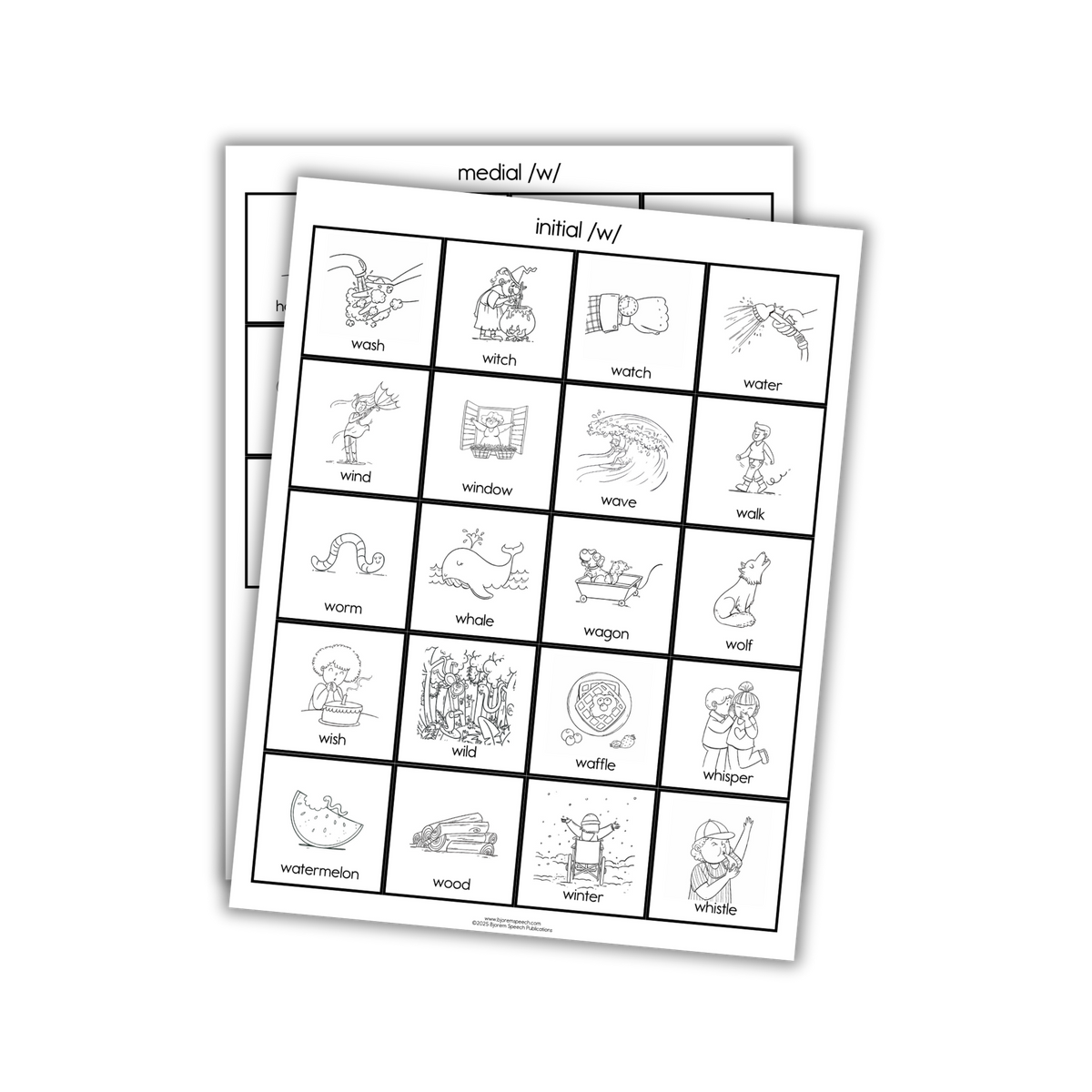 Articulation Practice Sheets | Consonant Singletons | W /w/